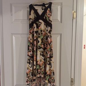 Speechless Black and Multicolor Floral High Low Dress